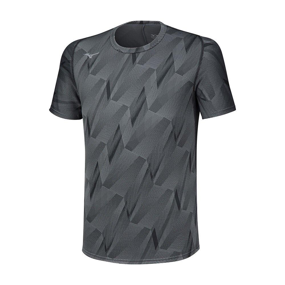 Mizuno Men's T-Shirts Black Jacquard Graphic Apparel - J2GA956809